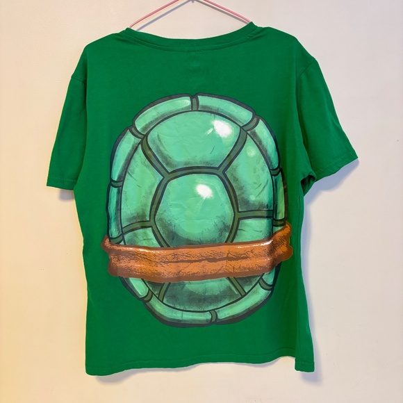 TMNT Teenage Mutant Ninja Turtles V Neck Short Sleeve Shell Green Womens Medium - Picture 2 of 3